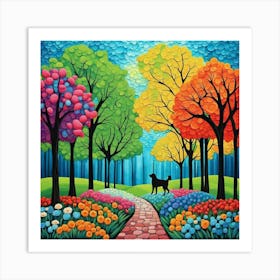 Dog In The Park Art Print