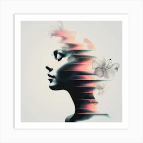 Abstract Woman'S Face Art Print