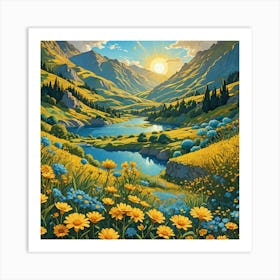 Valley Of Flowers 1 Art Print