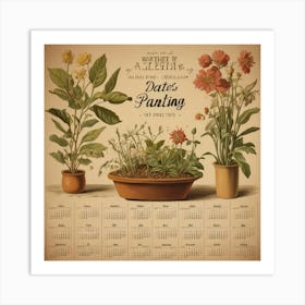 Default Vintage Make A Calendar Of Planting Dates Aesthetic 1 Art Print