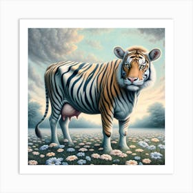 Tiger In The Field Art Print