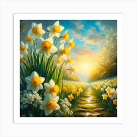 Along the Daffodil Path Art Print