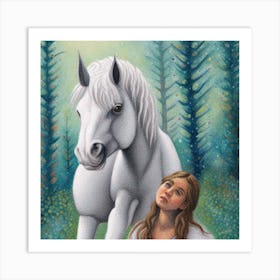 White Horse Art Print