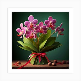 Orchids In A Vase 4 Art Print