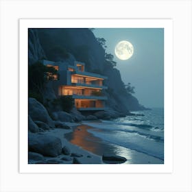 House On The Beach At Dusk Poster