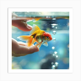 Goldfish In Water Art Print