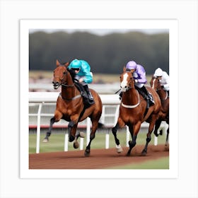 Jockeys Racing 4 Art Print