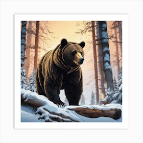 Bear In The Woods 29 Art Print