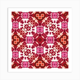 Pink And Red Pattern Art Print