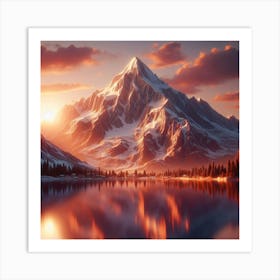 Sunset In The Mountains Art Print