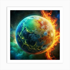 Earth On Fire Art Print