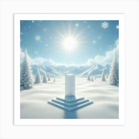 Pillar In The Snow Art Print