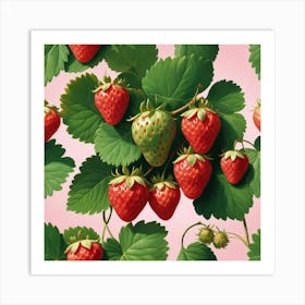 Strawberry Pattern Art Print