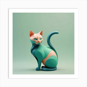 Default A Cat Minimalistic Colorful Organic Forms Energy Asse 0 1 Art Print