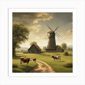 A Peaceful Countryside Scene Art Print