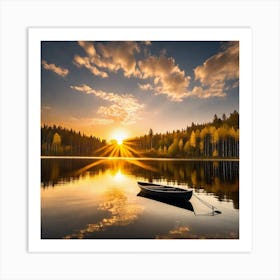 Sunset On The Lake 6 Art Print