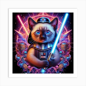 Darth Vader Cat Art Print