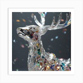 Deer With Confetti Art Print