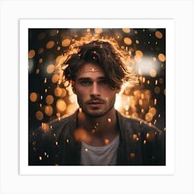 Portrait Of A Man With Lights Art Print