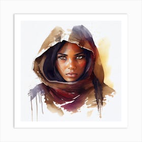 Watercolor Tuareg Woman #3 Art Print