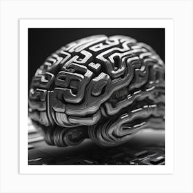 3d Rendering Of A Brain Art Print