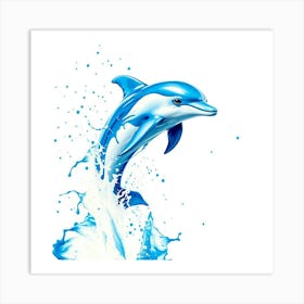 Dolphin Splashing Water 1 Art Print