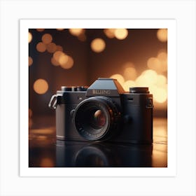 Vintage Camera With Bokeh Art Print