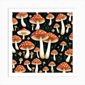 Mushrooms As A Logo (69) Art Print