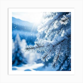 Crystal Snowfall Fresh Holiday Frost Icy Snowflake Texture Beautiful Light Season Hoar Fr (27) Art Print