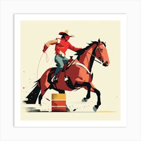 Cowboy Riding A Horse 1 Art Print