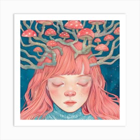 Mushroom Girl Art Print