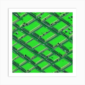 Green Cityscape Art Print