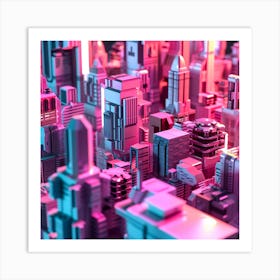 3d Cityscape Art Print