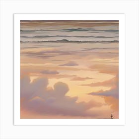 Sunset Over The Ocean Art Print