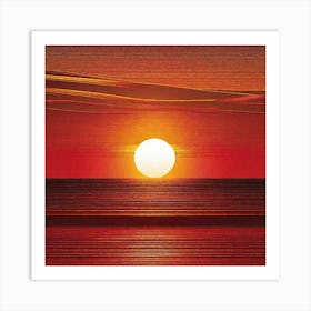 Sunset Over The Ocean 30 Art Print