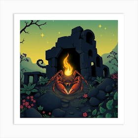 Crab In The Night Art Print