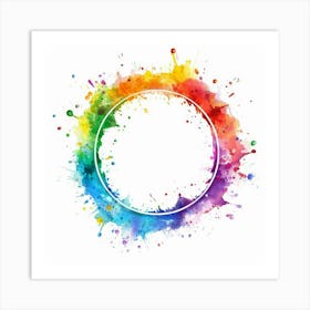 Watercolor Circle Frame Art Print