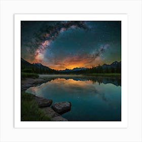 Milky Over Lake Art Print