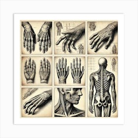 Hand Crafted Anatomy Sketches Printed Art A Series Of Detailed Hand Drawn Anatomical Sketches, Perfect For Bringing The Art And Science Of Medicine To Life In Any Space Printed Art Art Print