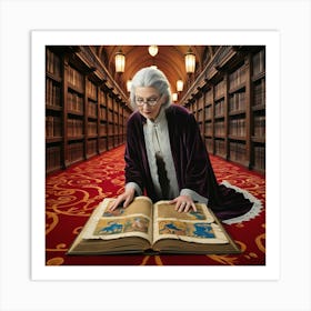 The Elderly Lady Librarian 087 Art Print