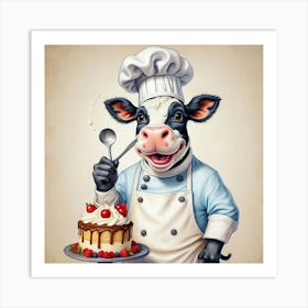 Chef Cow 6 Art Print