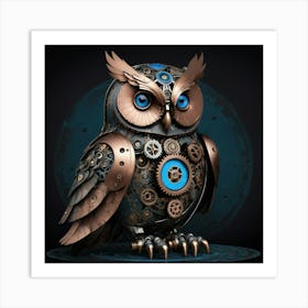 Steampunk Owl 1 Art Print