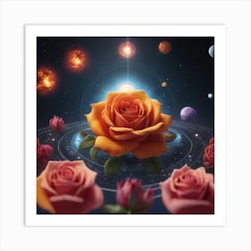 Roses In Space 1 Art Print