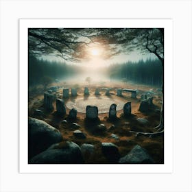 Stone Circle In The Forest 2 Art Print