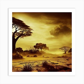 African Landscape Art Print