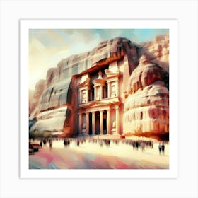 Petra Old City in Jordan - Painting Art Print