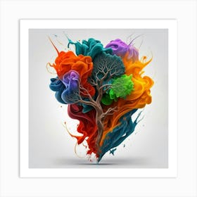 Beautiful paint of African nature with mixed bright colors 13 Art Print