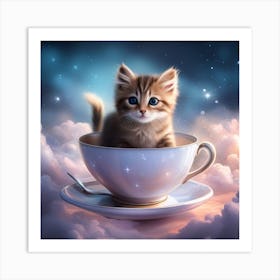 Kitten In A Teacup Art Print