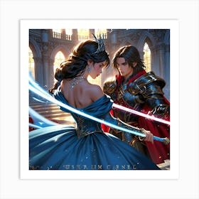 Princess And A Knight Art Print