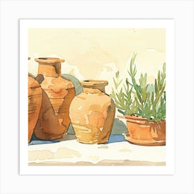 Pots And Plants 1 Art Print